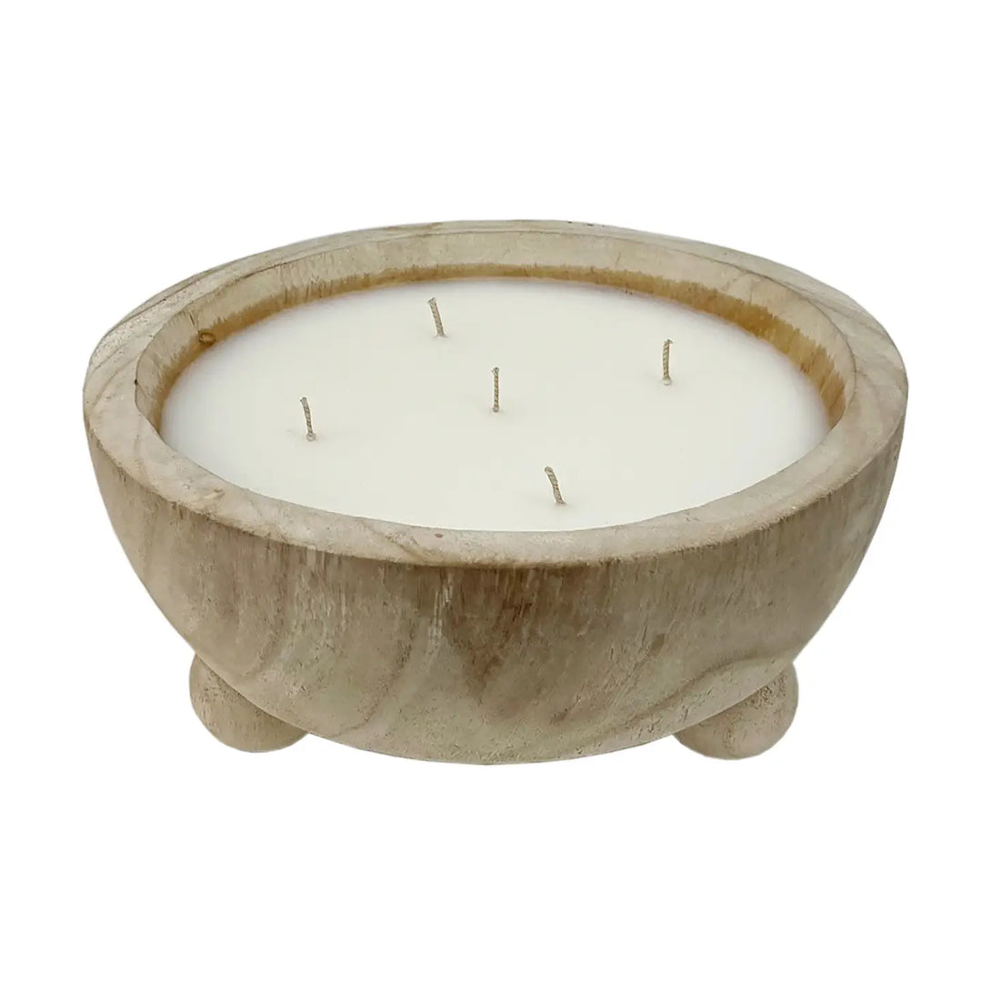 Paulownia Wood Footed Candle by Andaluca