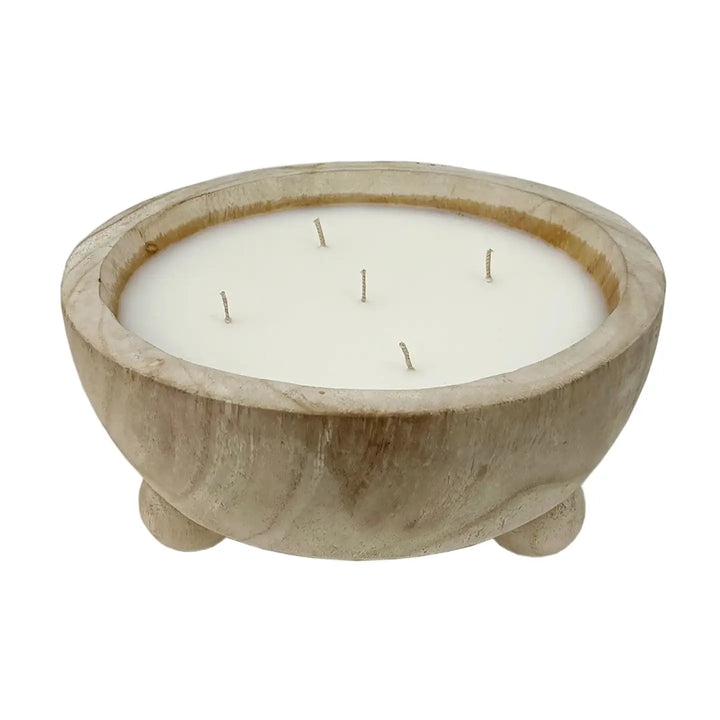 Paulownia Wood Footed Candle by Andaluca