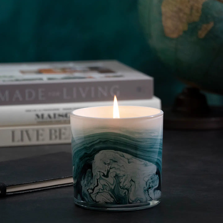 Orchid & Cedar 14 oz. Swirl Glass Candle by Andaluca