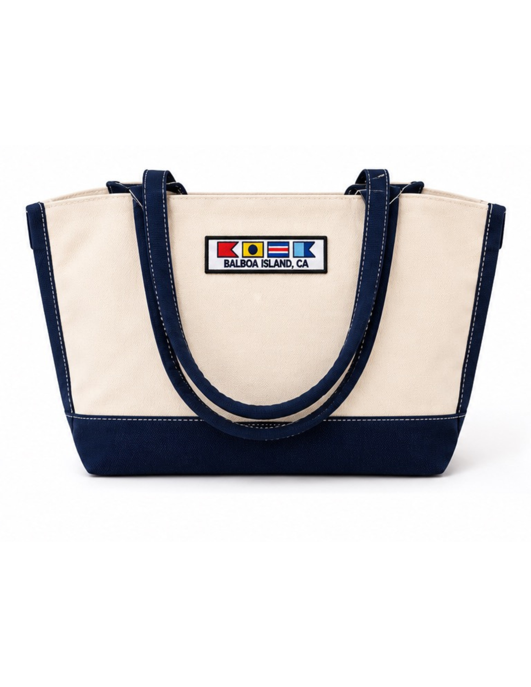 Canvas Travel Shore Bag - Medium - Navy Detail