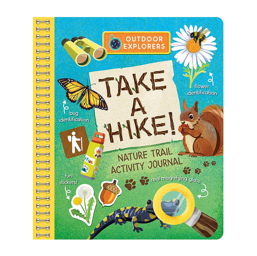 Nature trail activity journal with outdoor explorer theme on a white background