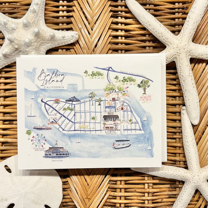 Balboa Island Map Note cards