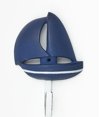 Sailboat Wall Hook Navy Metal