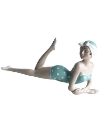Bathing Beauty Laying Down Aqua and White 74898