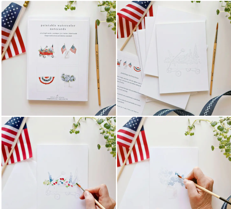 Americana Emily Lex Paintable Notecards