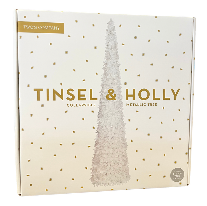 Tinsel and Holly Collapsible Metallic Tree by Two's Company