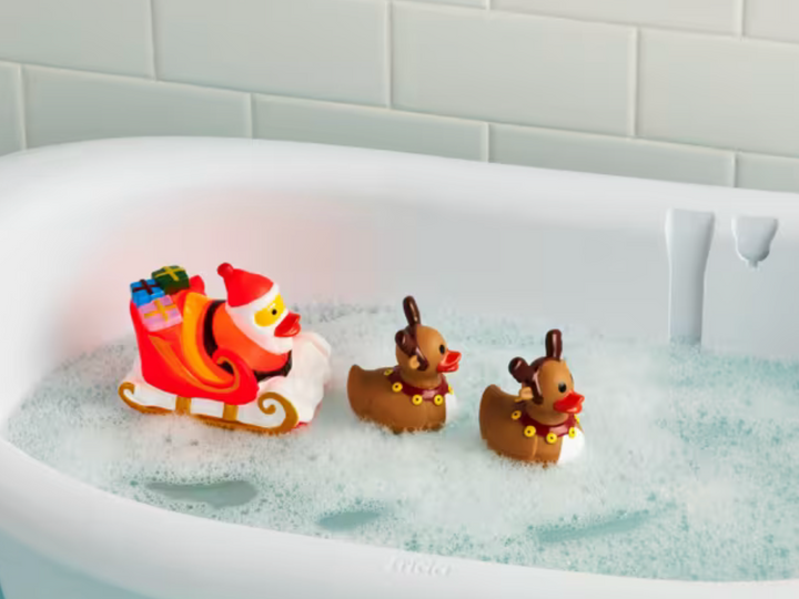 Santa and His Reinducks Light Up Bath Toys by Mudpie