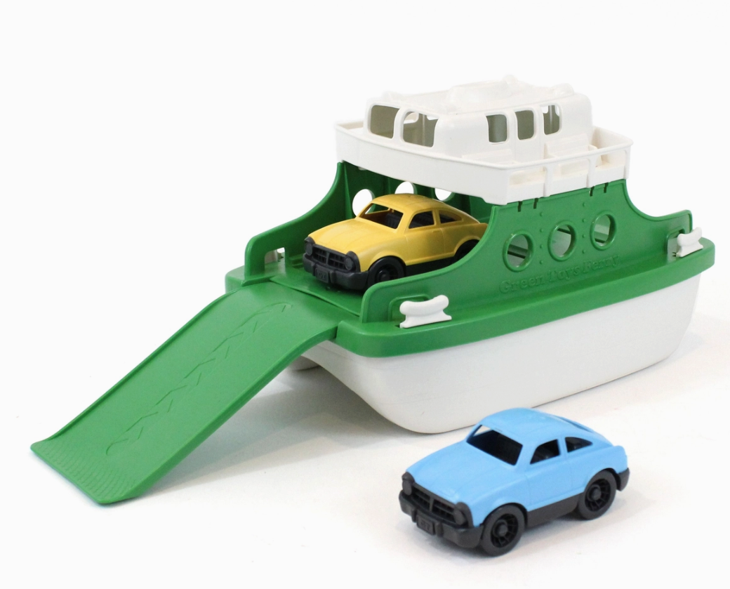Ferry Boat Green and White Toy