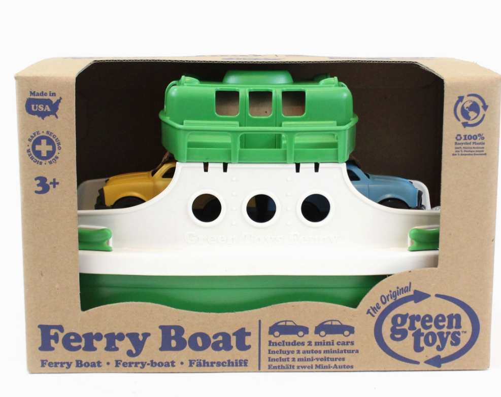 Ferry Boat Green and White Toy
