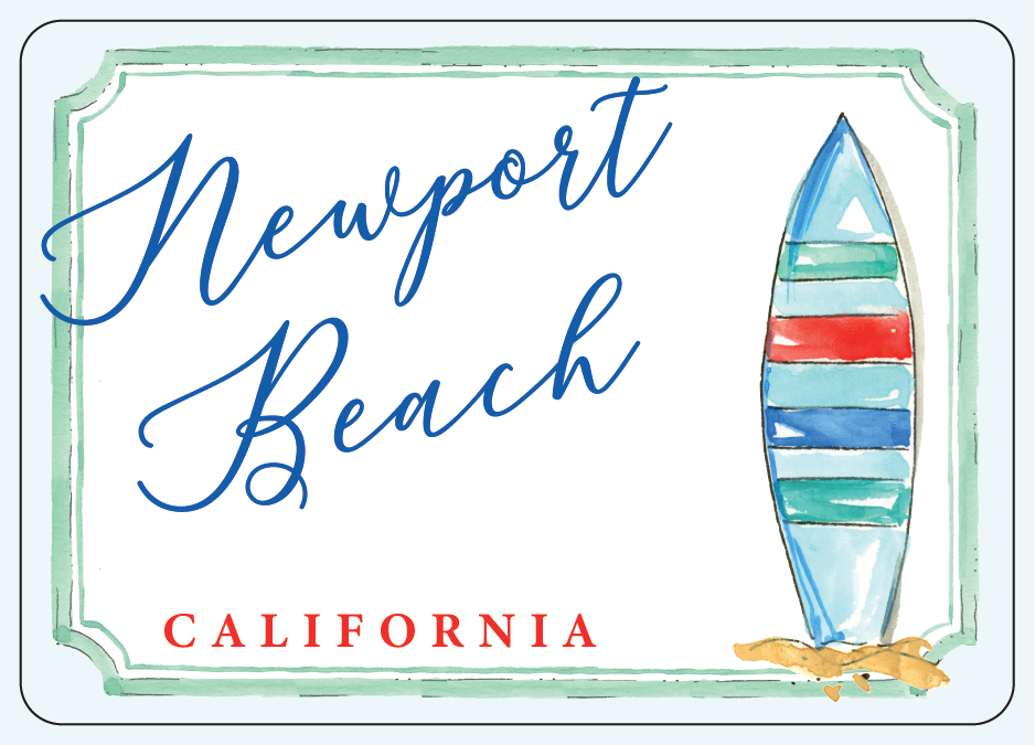 Newport Beach Surf Board Postcard
