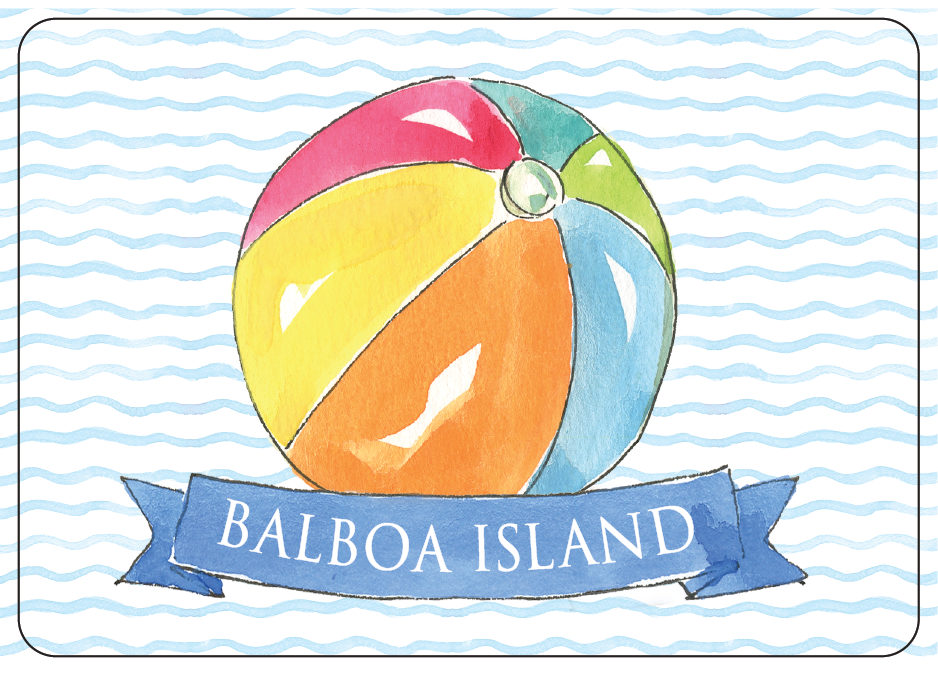 Balboa Island Beach Ball Postcard