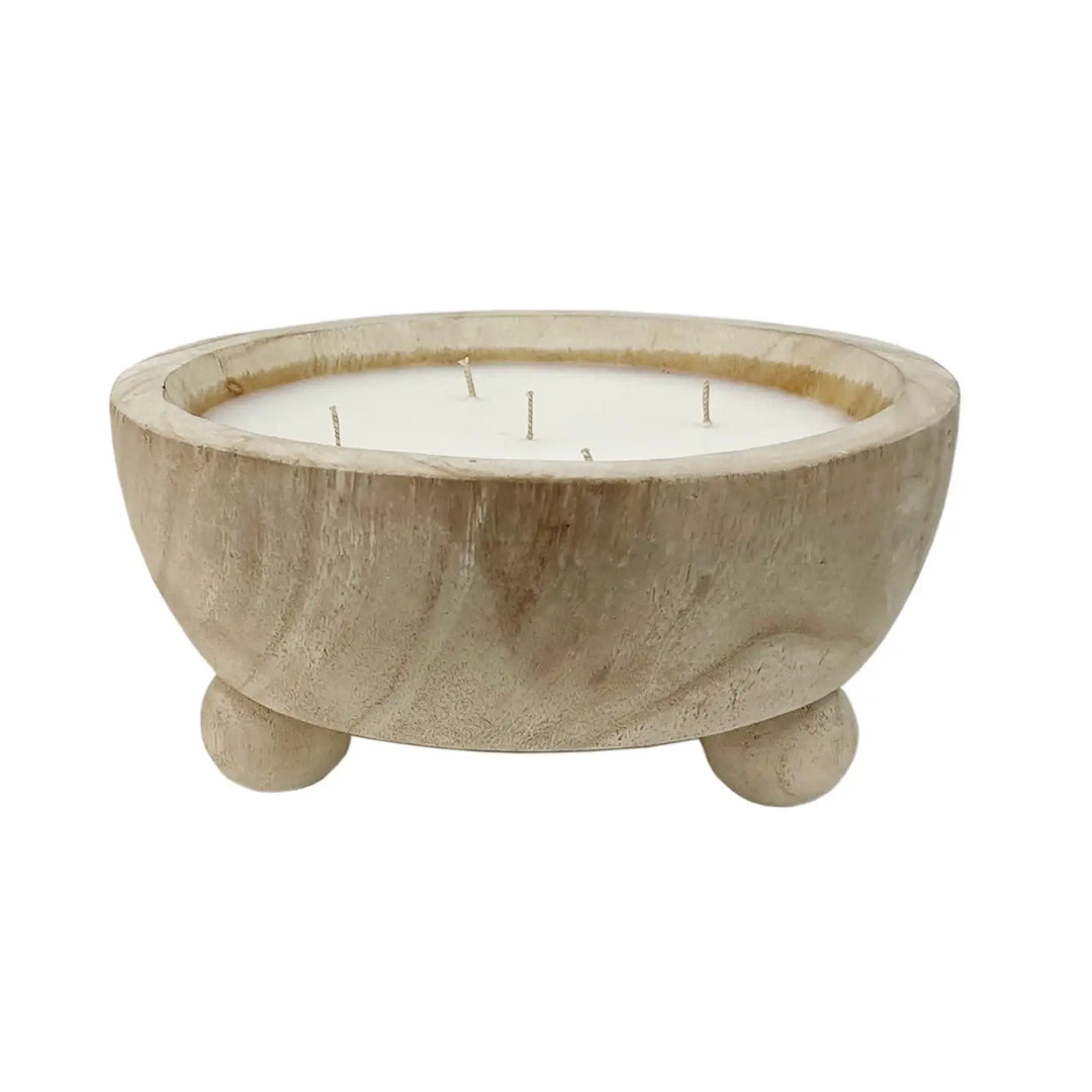 Paulownia Wood Footed Candle by Andaluca