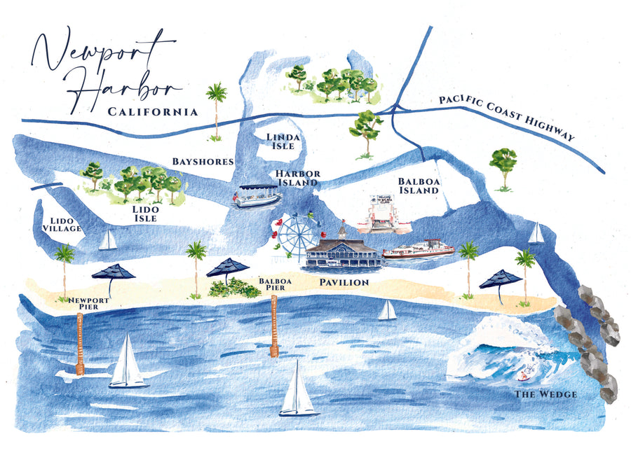 newport harbor postcard