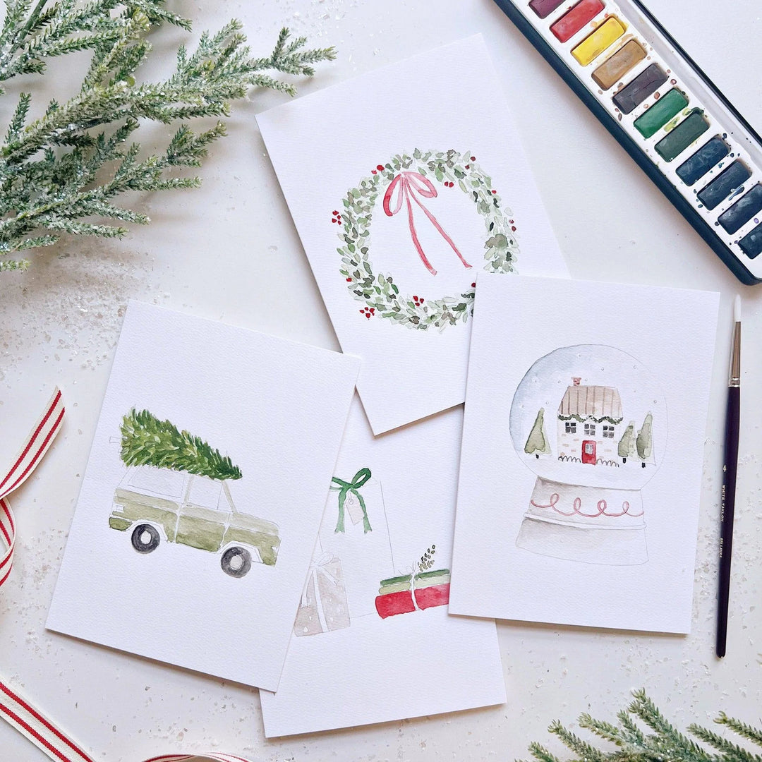 Christmas Cheer Paintable Notecards by Emily Lex