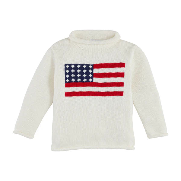 Mud Pie American Flag Rollneck Knit Sweater USA